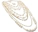 Shineland Multilayer Strand Simulated Faux Pearl Statement Long Sweater Chain Necklace And Earrings Set (Style # 1)