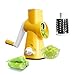 Rotary Cheese Grater Round Mandolin Drum Slicer Vegetable Shredder Cutter Nut Chopper with 3 Interchangeable Shape Stainless Steel Drums