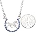 Horse Mustang Pony Horseshoe Necklace Pendant Lucky Charm Western Cowboy Cowgirl (Blue)
