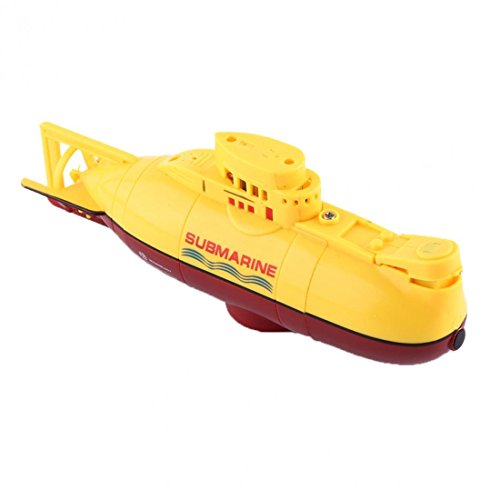 Rumfo Mini RC Water Boat Toy Remote Control Boat Plastic Model Submarine Ship Electric Toy Waterproof Diving in Water Indoor Toys for Fish Tank Pools Kids Gift (Yellow) - Thumbnail 4