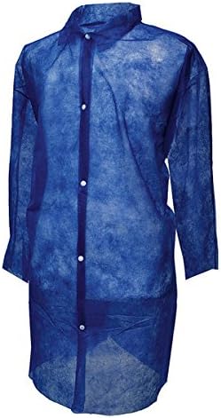 Disp. Lab Coat, XL, Poly, Blue, PK30