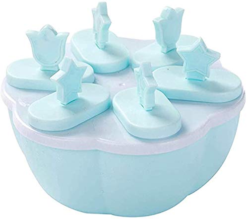 Ice Lolly Moulds 6 Pieces Reusable Silicone Popsicle Mold Easy to Remove Ice Pop Mould Ice Lolly Moulds Sticks Lollipop Mould for Kids Adults DIY Popsicle Mold(Blue)