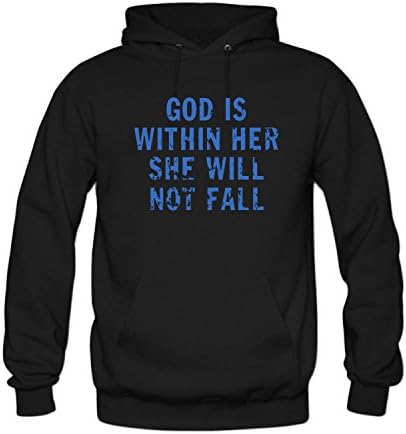 SYBING Women's God is Within Her She Will not Fall Long Sleeve Hoodie