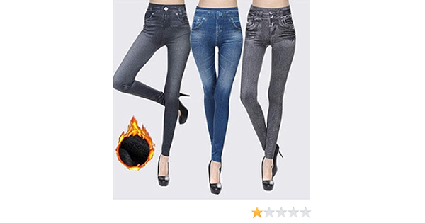 Thermische fleece denim jegging, winter 
