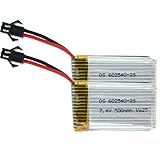 LANDVO® 2 Pack 7.4V 500mAh Li-Po Battery for JJRC H8C H8D DFD F182 F183 RC Quadcopter Drone Spare Part Silver
