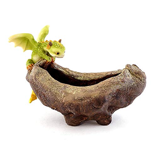 Top-Collection-Rex-The-Green-Dragon-Mini-Collectible-Fantasy-Figurine-Planter-Perched-on-Planter