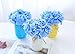 Veryhome 12pcs Blooming Silk Hydrangea Flower Heads for DIY Bouquets Wedding Centerpieces Home Decor (Sky Blue)