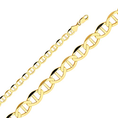 Sonia Jewels 14k Yellow Gold Flat Mariner Lobster Claw Clasp Chain Necklace