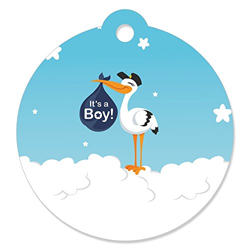 Boy Special Delivery - Blue Stork Baby Shower Favor Gift Tags (Set of 20)