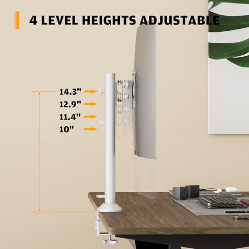 HEMUDU Single Desk Monitor Arm Mount Fits 13" to 32" Flat Curved Computer Screens Swivel Height Adjustable Rotatable Holds up to 77lbs