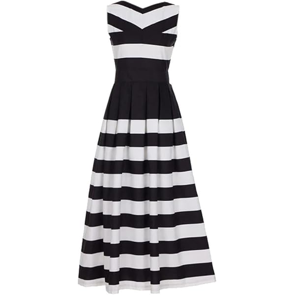 black and white striped bridesmaid dresses Twist of Fate Striped Maxi Dress #RD12506W Black / S