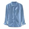 Heren Casual Lange Mouwen Overhemden,Casual Katoenen Linnen Overhemd Met Lange Mouwen Klassiek Eenkleurig Blauw Baggy…