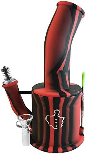 Sticky Thumbs 2-in-1 Water Rig - 14mm Connection for Wax, Concentrates (Red/Black)