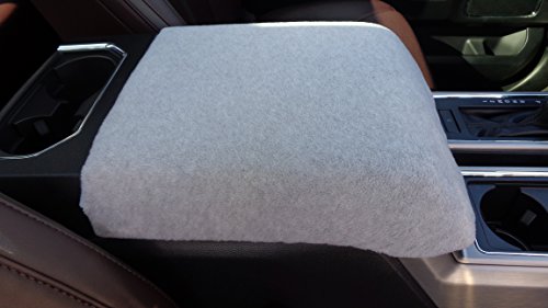 Car Console Covers Plus Made in USA Fleece Center Armrest Console Cover Designed to fit Ford F150 F250 F350 2011-2020 Your Console Should Match Console Lid Shown Light Gray