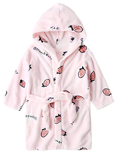 Girls Bathrobe Soft Fleece Hooded Robe, 12 Months - 18 Years