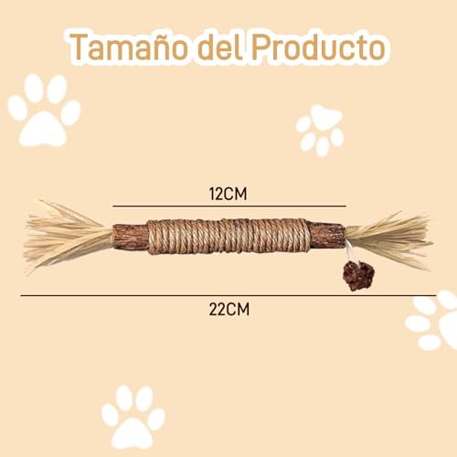 KIZCGE 7PCS Natural Silvervine Dental Sticks, Juguetes para Masticar Gatos | Cuidado Dental y Limpieza de Dientes - Mordedera para Gato, Bite Resistant, Relieve Anxiety, Boost Appetite
