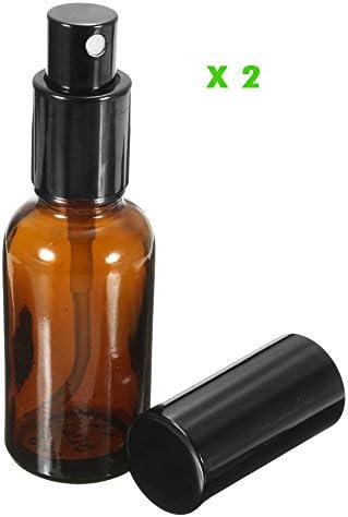 DIY NEW 2 X 30ml Amber Glass Atomizer Refillable Bottle Spray Vial Essential Oil Perfume Lotion Refill Bottles