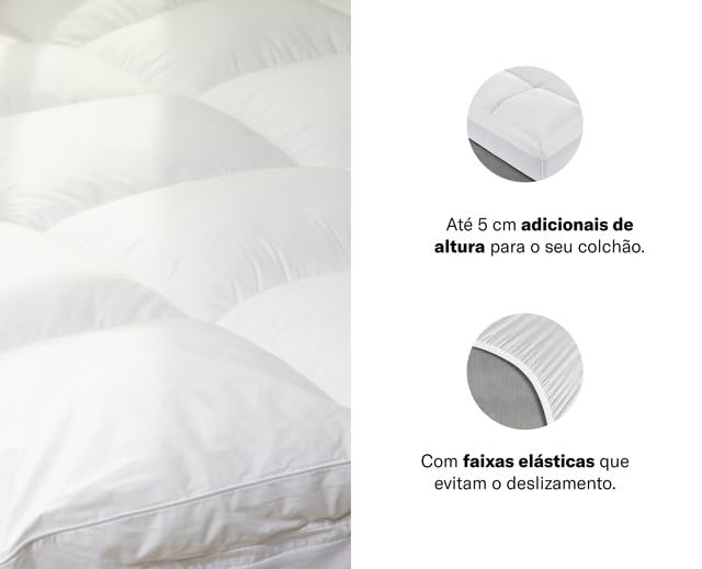 Pillow Top Casal Luuna Essential Microfibra, Down Alternative Ultra Soft, Capa Hipoalergênica, Lavável