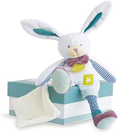 Doudou et Compagnie Les ptitous Puppet with Soft Toy White Rabbit