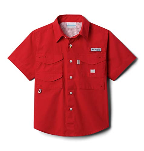 Columbia Kids & Baby Big Boys’ Bonehead Short Sleeve Shirt, Red Spark, Large