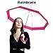 Rainbrace Clear Bubble Umbrella Auto Open Upgraded Version With Reinforced Fibergrass Ribs, Transparent Clear Umbrella Dome Shape for Women And Kids(Pink)