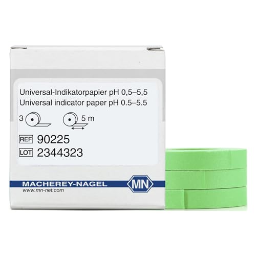 Macherey & Nagel Rollo de papel indicador especial ML-6190, relleno, pH 0,5-5,5, 5 m de longitud x 7 mm de ancho