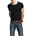 XShing Cotton Men's T-Shirt Comfort-Soft Fitness Crew-Neck T-Shirts (M, Black)