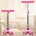 Hikole Kids 3 Wheels Scooter Mini Adjustable Kick Scooter for Toddler Baby Boy Girls Age 2 to 6 Years Old (Pink)