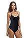 zeraca Women's Vintage Raceback Sporty One Piece Bathing Suit Swimsuit L14 Black