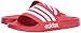 adidas Men's Adilette Shower Slide Sandal, White/Scarlet, 8 M US