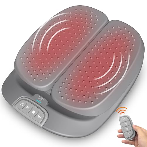 Snailax Vibration Foot Massager with Heat,Remote Control,3 Levels Vibration Intensity & 3 Massage Modes,Electric Deep Tissue Foot Legs Back Massager Machine, Gifts for Women/Men/Mom/Dad(Grey)
