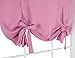 Deconovo Solid Tie Up Shades for Girls Room - Rod Pocket Blackout Curtain Panels, Window Curtain for Nursery (Pink, 46W x 63L, 1 Panel)