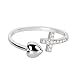 CloseoutWarehouse Cubic Zirconia Love of Jesus Cross Heart Ring Sterling Silver Size 6