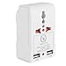 Yubi Power TMA325AU Travel Adapter with 2 Universal Outlets and 2 USB 2.0 Ports - Built in Surge Protector & Light Indicator - Plug Type Type D Works with India, Ghana, Guyana, Iraq, Vietnam and More