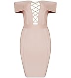 Sunlen Women's Red Off Shoulder Bandage Lace Up Dress For Party SL14228