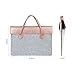 DRAWIGER Wool and Leather Laptop Bags Sleeves Slim Bag Case Briefcase for Women MacBook Air/Pro Ultrabook Tablet Document File Storage 15 inch Pink