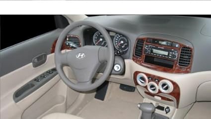 Hyundai Accent Interior Burl Wood Dash Trim Kit Set 2006 2007 2008 2009 2010 2011 Amazon De Auto
