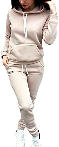 Ccdyrl Women Tracksuit 2017 Ladies Spring Autumn Casual Hooded Sweatsuit &amp; Pants Active 2 Piece Set (khaki, 2XL(US Size 16-18))