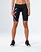 2xu Womens Mid-rise Athletic Compression Shorts, Black/cerise Pink, Medium