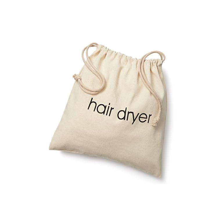 Hair-Dryer-Bags FabbPro Hair Dryer Bags Storage Organizer – Beige Color – 12" x 12" Drawstring Closure Cover – Ideal for Home, Hotel, Guest Room or as a Travel Bag (12" x 12")