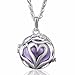 EUDORA [Love Mom] Harmony Bola Angel Chime Caller 20mm Mother Gift Pregnancy Pendant 30'' Necklace Lavender