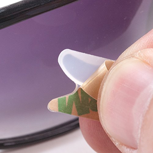 2 Pair Clear - 2.5mm x 17mm Non-Slip Nose Pads for Glasses by GMS Optical - Premium Grade Silicone (2 Pair)