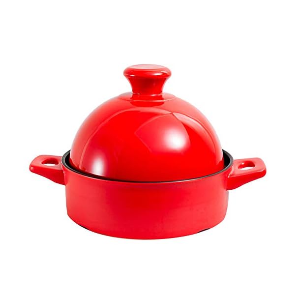 Ceramic Moroccan Tagine Pot with Lid,Original Handmade Clay Cooking