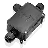 ONEVER External Junction Box | 3 Cable PG9 Underground Junction Box | IP66 Waterproof Plastic Protection Connector | Black