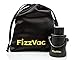 FizzVac Vacuum Champagne Stopper in Black Satin Gift Bag, Set of 2