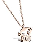 OPK Jewelry Rose Gold Plated Stainless Steel Holow Out Lovely Monkey Pendant Friendship Necklace