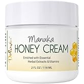 Deluvia Manuka Honey Cream | Hydrating, Soothing for Dry Skin | for Sensitive Skin, Eczema, Psoriasis & Dermatitis - 2 oz Compact Travel Size