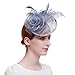 Valdler Halloween Black Costume Feather Net and Veil Fascinator Hair Clip Hat Hair Accessories Clip for Festival Party