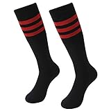 Soccer Socks, SUTTOS Unisex Cotton Knee High Triple Stripe Football Team Socks Athletic Tube Sock 2-10 Pairs