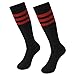 Soccer Socks, SUTTOS Unisex Cotton Knee High Triple Stripe Football Team Socks Athletic Tube Sock 2-10 Pairs